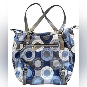 Coach Rare Alexanda Satchel Handbag, Circular Logo Print, Like New!